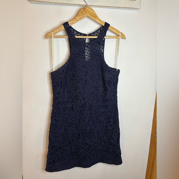 Lilly Pulitzer Jamie Navy Crochet High Neck Mini Dress - Picture 8 of 12